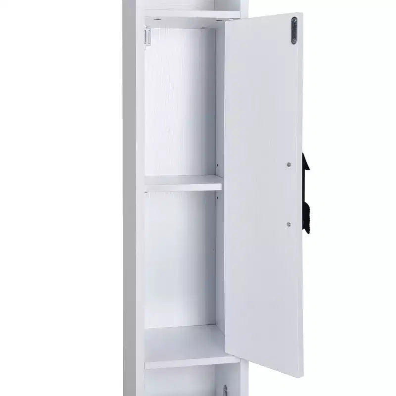 Armario de Almacenamiento Alto y Delgado para Baño con 2 Puertas y Cajón – Blanco
