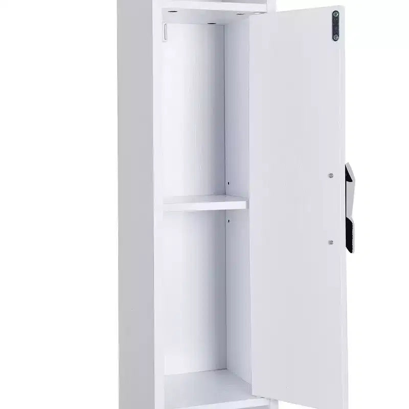 Armario de Almacenamiento Alto y Delgado para Baño con 2 Puertas y Cajón – Blanco