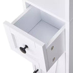 Armario de Almacenamiento Alto y Delgado para Baño con 2 Puertas y Cajón – Blanco