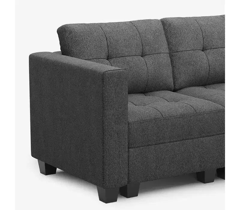 Sofá Modular Weave con Asiento de Almacenamiento y Otomana – 8 Asientos + 8 Laterales