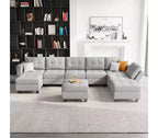 Sofá Modular Weave con Asiento de Almacenamiento y Otomana – 8 Asientos + 8 Laterales