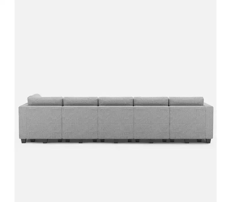 Sofá Modular Weave con Asiento de Almacenamiento y Otomana – 8 Asientos + 8 Laterales