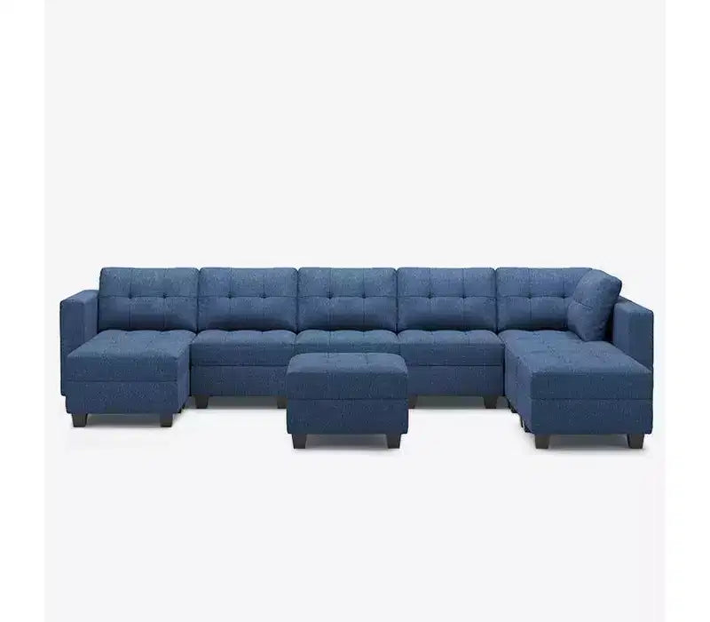 Sofá Modular Weave con Asiento de Almacenamiento y Otomana – 8 Asientos + 8 Laterales