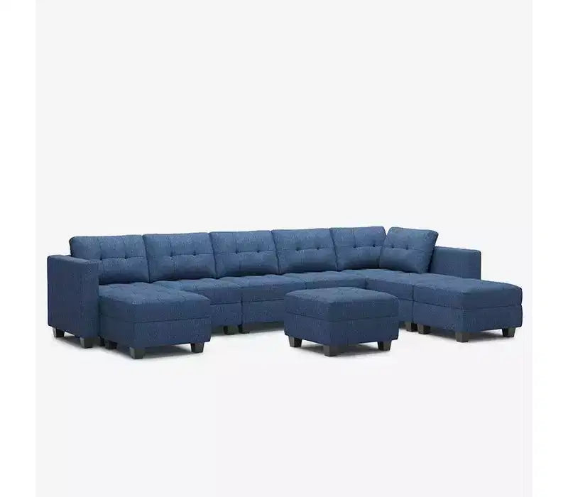 Sofá Modular Weave con Asiento de Almacenamiento y Otomana – 8 Asientos + 8 Laterales
