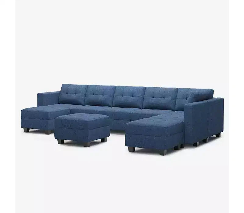Sofá Modular Weave con Asiento de Almacenamiento y Otomana – 8 Asientos + 8 Laterales