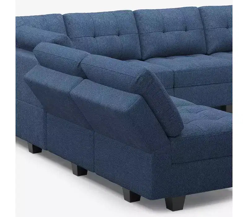 Sofá Modular Weave con Asiento de Almacenamiento y Otomana – 8 Asientos + 8 Laterales