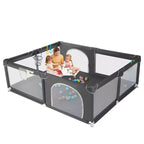 Corral de juegos para bebés de 79x79 con 4 paneles - Parque espacioso y seguro portátil