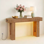 Mesa consola rústica de madera para sofá, sala de estar, recibidor, pasillo, detrás del sofá, rectangular, 63 pulgadas