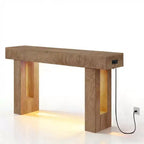 Mesa consola rústica de madera para sofá, sala de estar, recibidor, pasillo, detrás del sofá, rectangular, 63 pulgadas