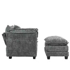 Sofá Oversized Moderno de Bouclé con Otomana