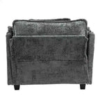 Sofá Oversized Moderno de Bouclé con Otomana