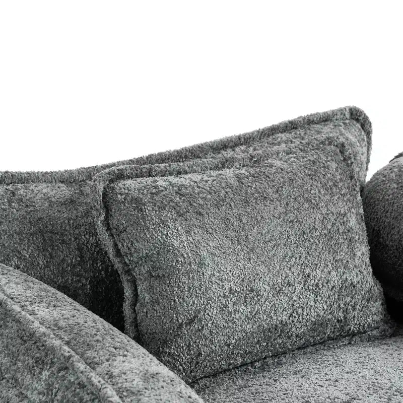Sofá Oversized Moderno de Bouclé con Otomana