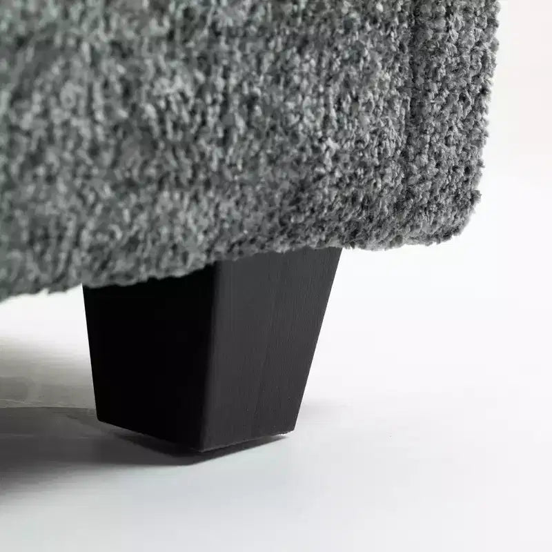 Sofá Oversized Moderno de Bouclé con Otomana