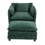 Sofá Oversized Moderno de Bouclé con Otomana