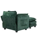 Sofá Oversized Moderno de Bouclé con Otomana