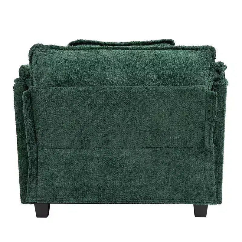 Sofá Oversized Moderno de Bouclé con Otomana