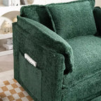 Sofá Oversized Moderno de Bouclé con Otomana