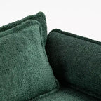 Sofá Oversized Moderno de Bouclé con Otomana