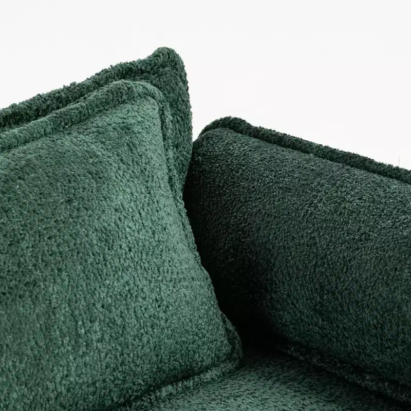 Sofá Oversized Moderno de Bouclé con Otomana