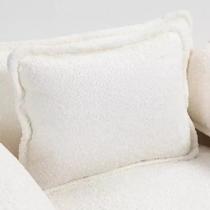 Sofá Oversized Moderno de Bouclé con Otomana
