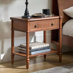 Mesa auxiliar de 1 cajón de 66 cm de altura - Negra
