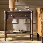 Mesa auxiliar de 1 cajón de 66 cm de altura - Negra