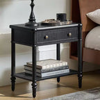 Mesa auxiliar de 1 cajón de 66 cm de altura - Negra