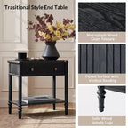 Mesa auxiliar de 1 cajón de 66 cm de altura - Negra